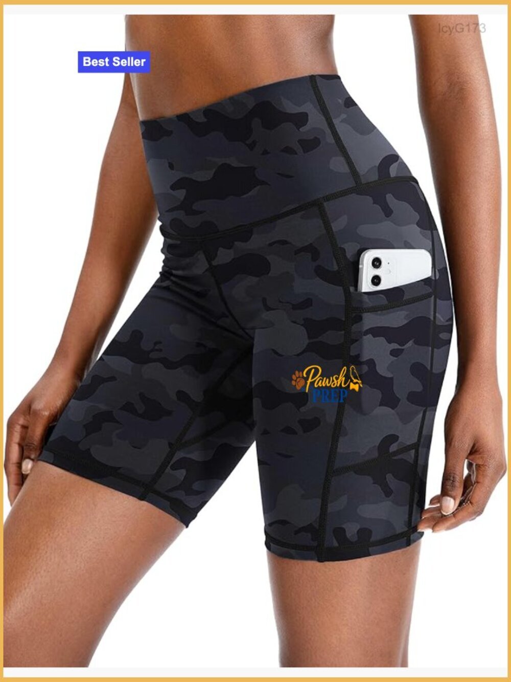 High Waist Yoga Shorts with Pockets Tummy Control Biker Shorts 5"